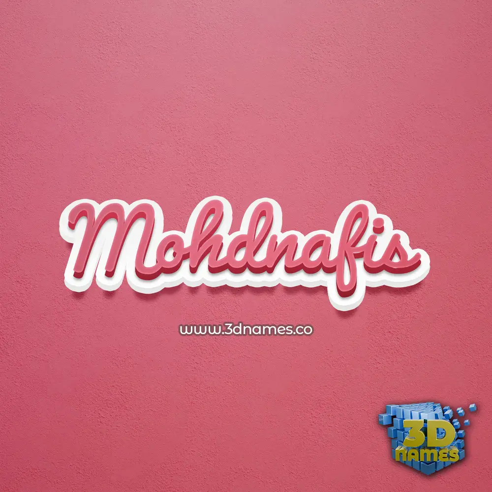 mohdnafis in Red Scribble style - 3D name wallpaper