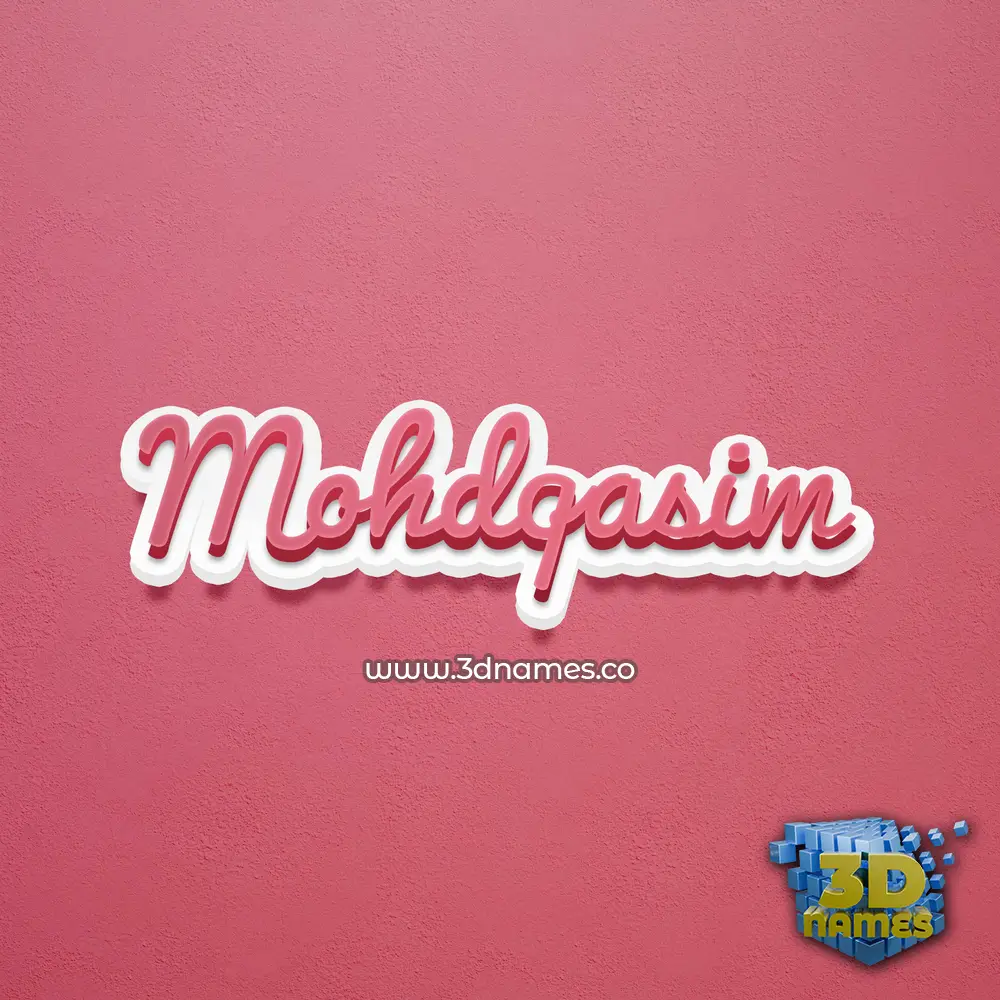 mohdqasim in Red Scribble style - 3D name wallpaper