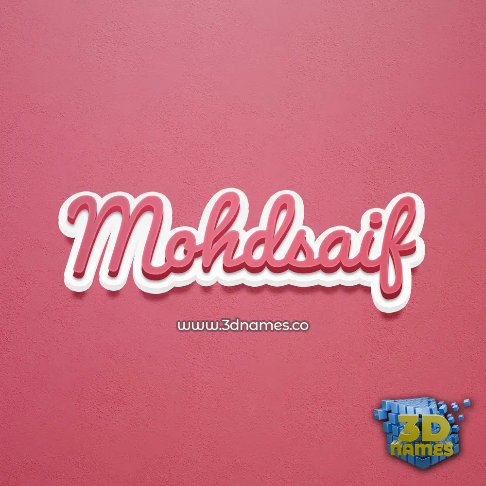 mohdsaif in Red Scribble style - 3D name wallpaper