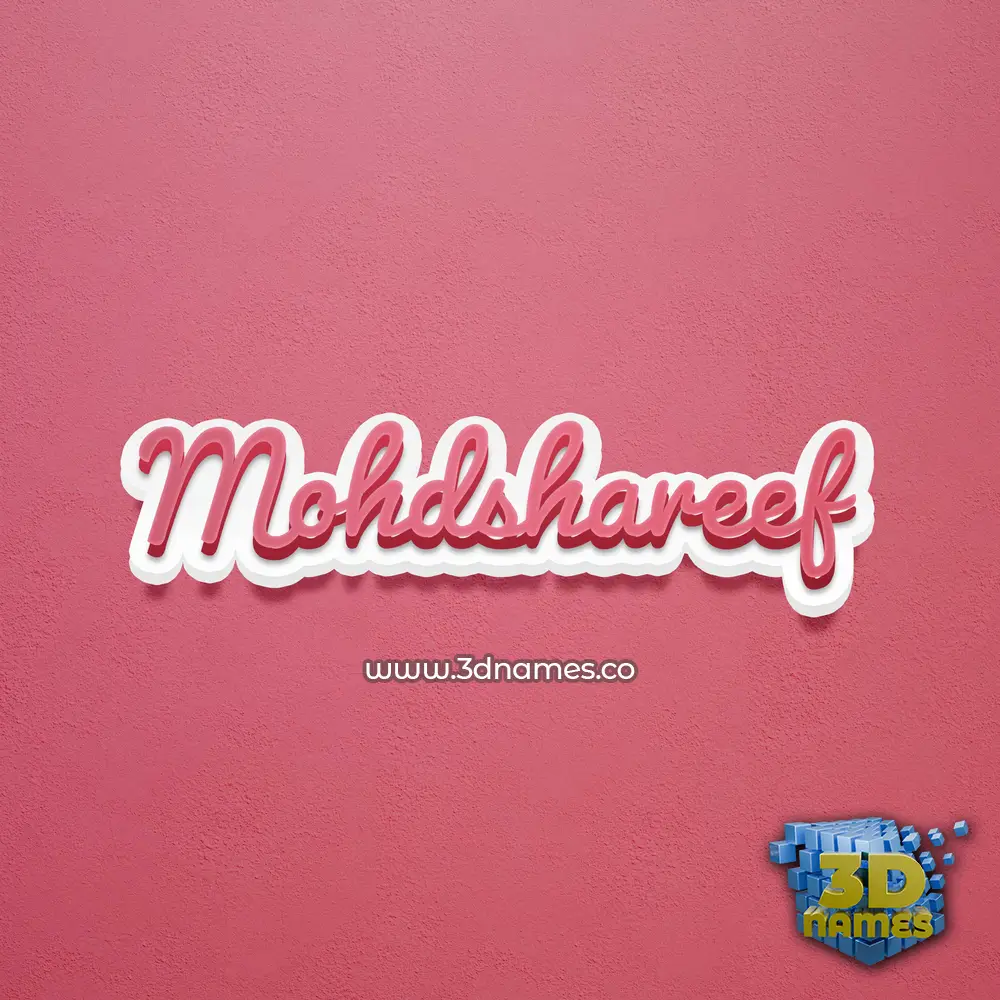 mohdshareef in Red Scribble style - 3D name wallpaper