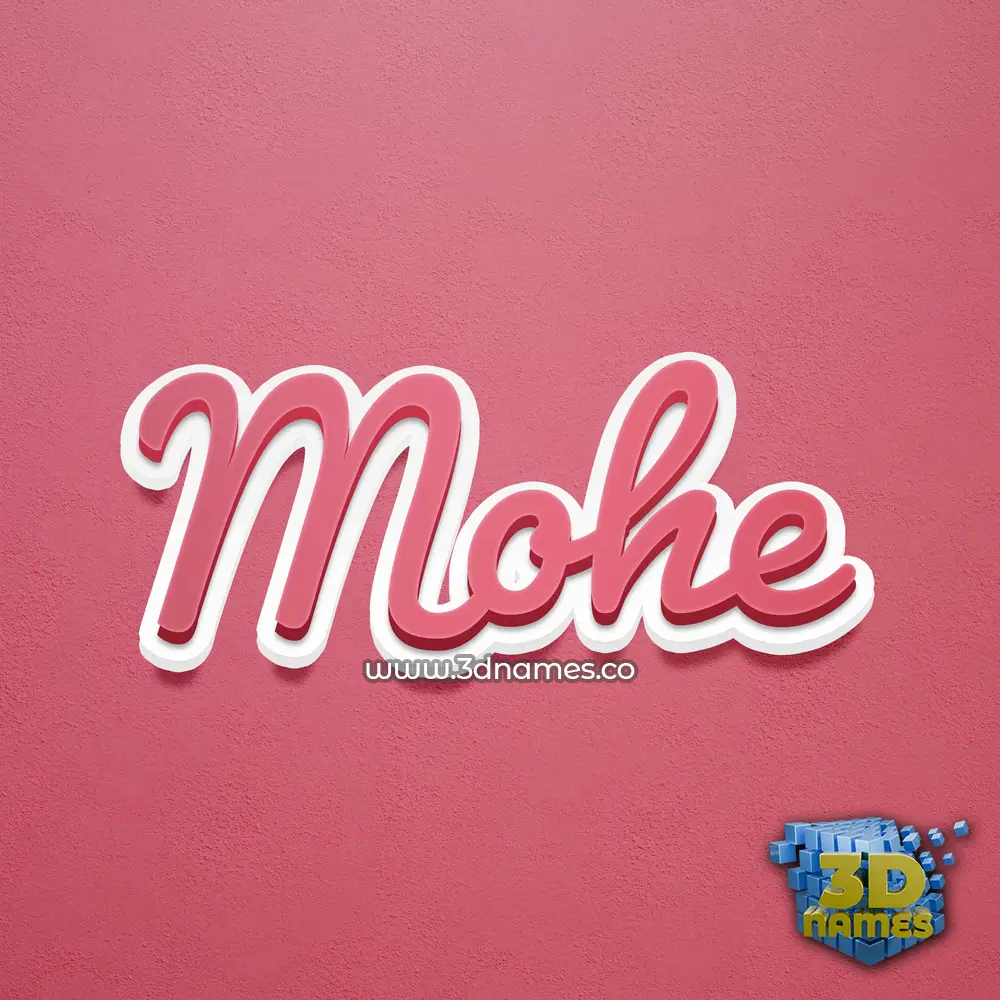 mohe in Red Scribble style - 3D name wallpaper