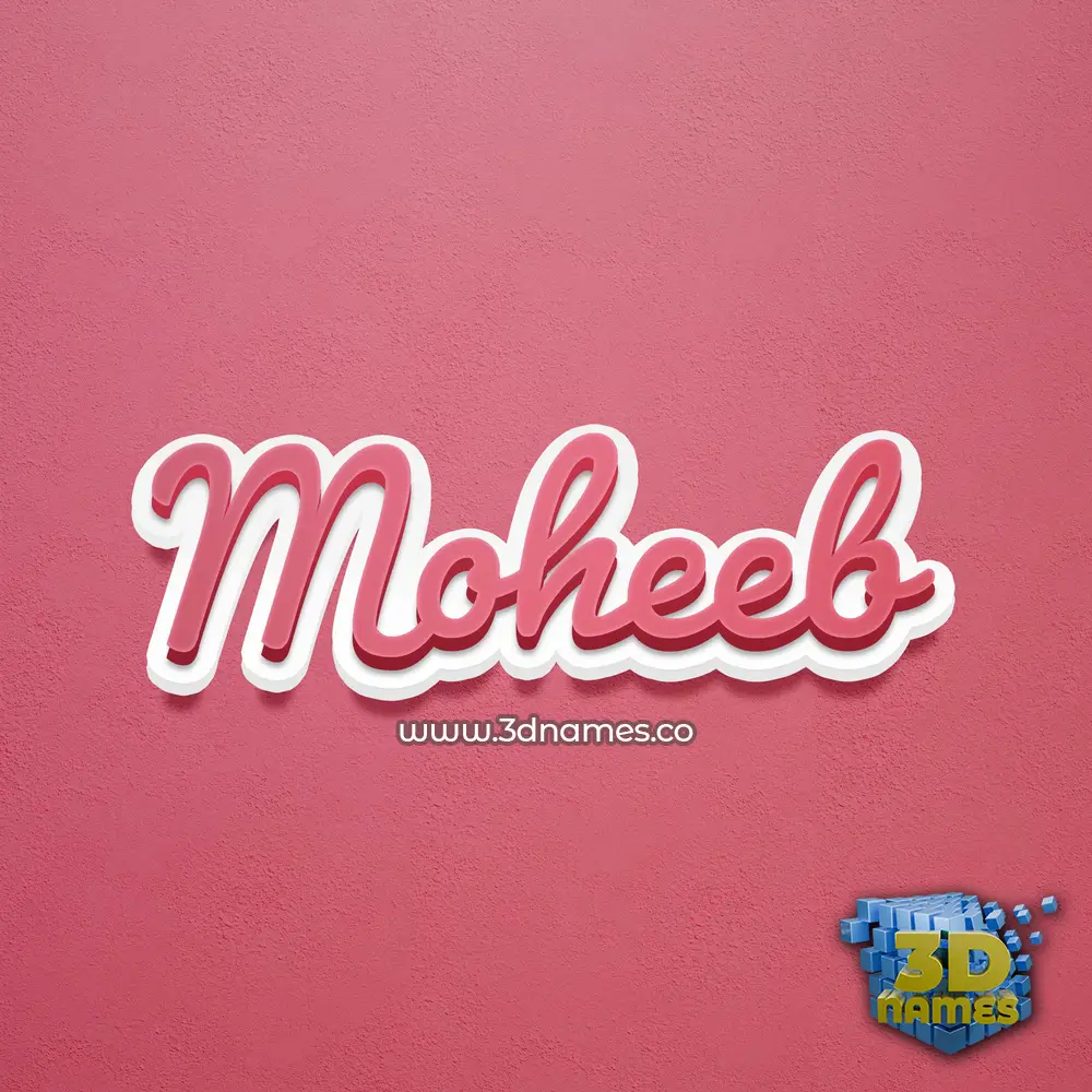 moheeb in Red Scribble style - 3D name wallpaper