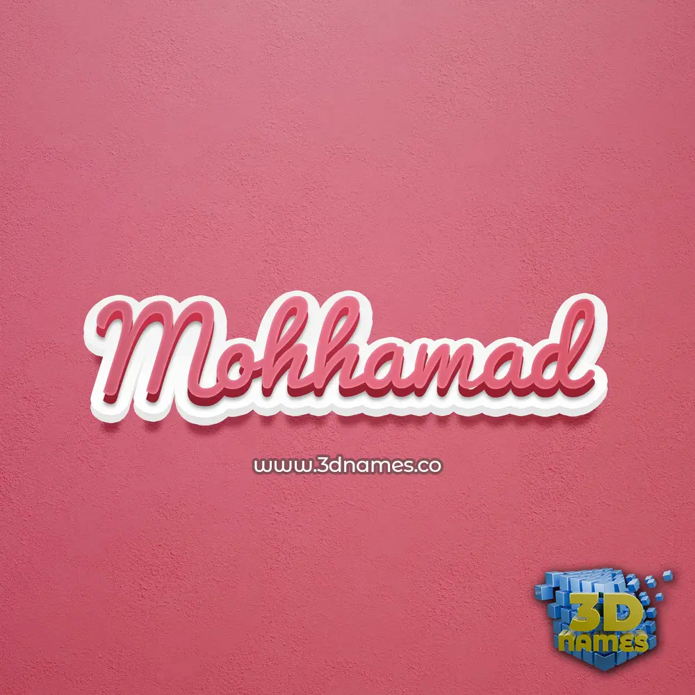 mohhamad in Red Scribble style - 3D name wallpaper