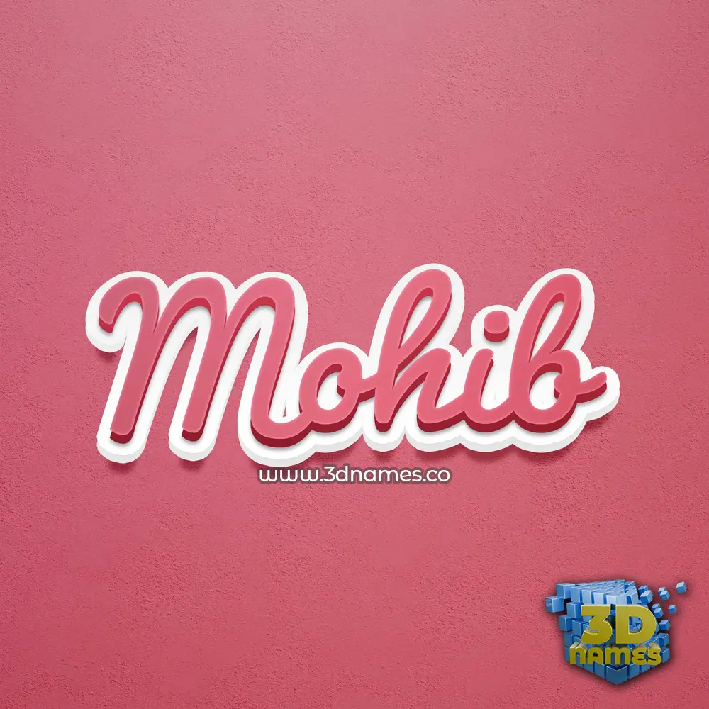 mohib in Red Scribble style - 3D name wallpaper
