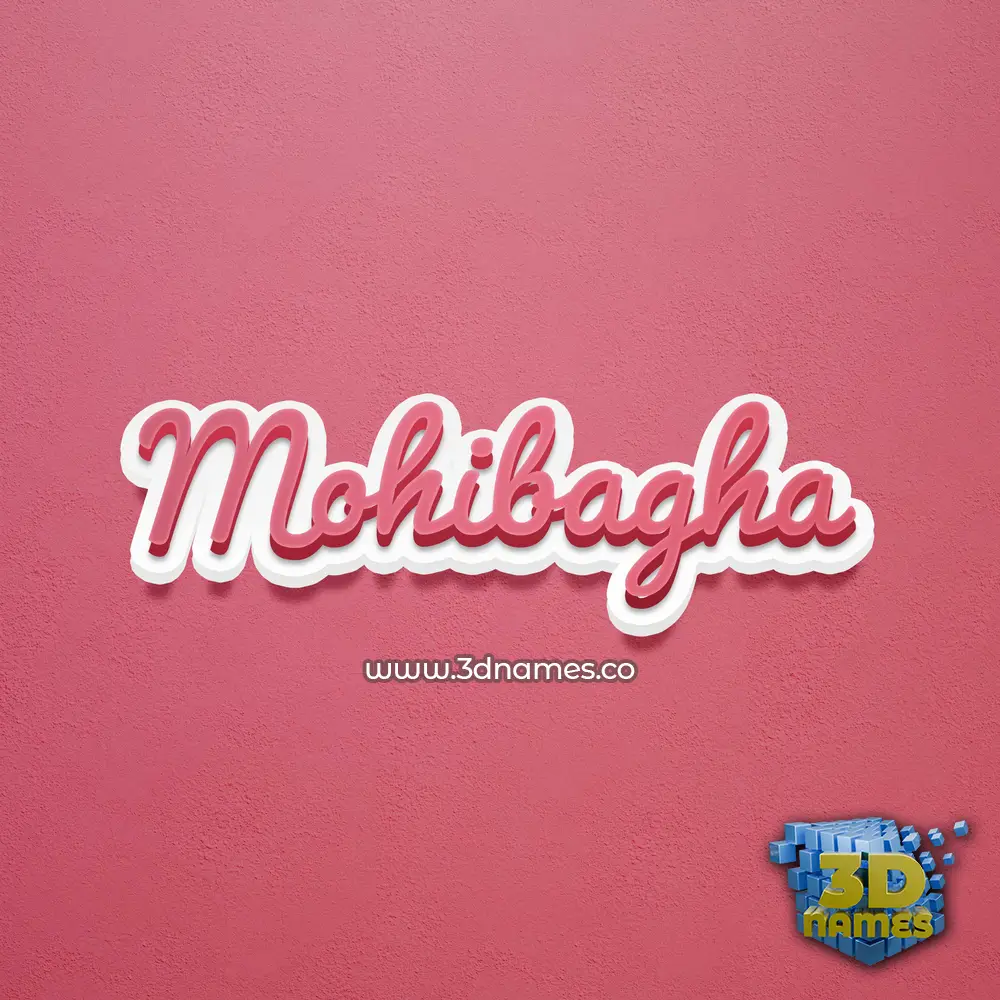 mohibagha in Red Scribble style - 3D name wallpaper