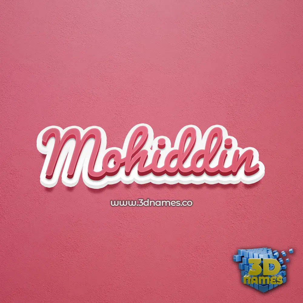mohiddin in Red Scribble style - 3D name wallpaper