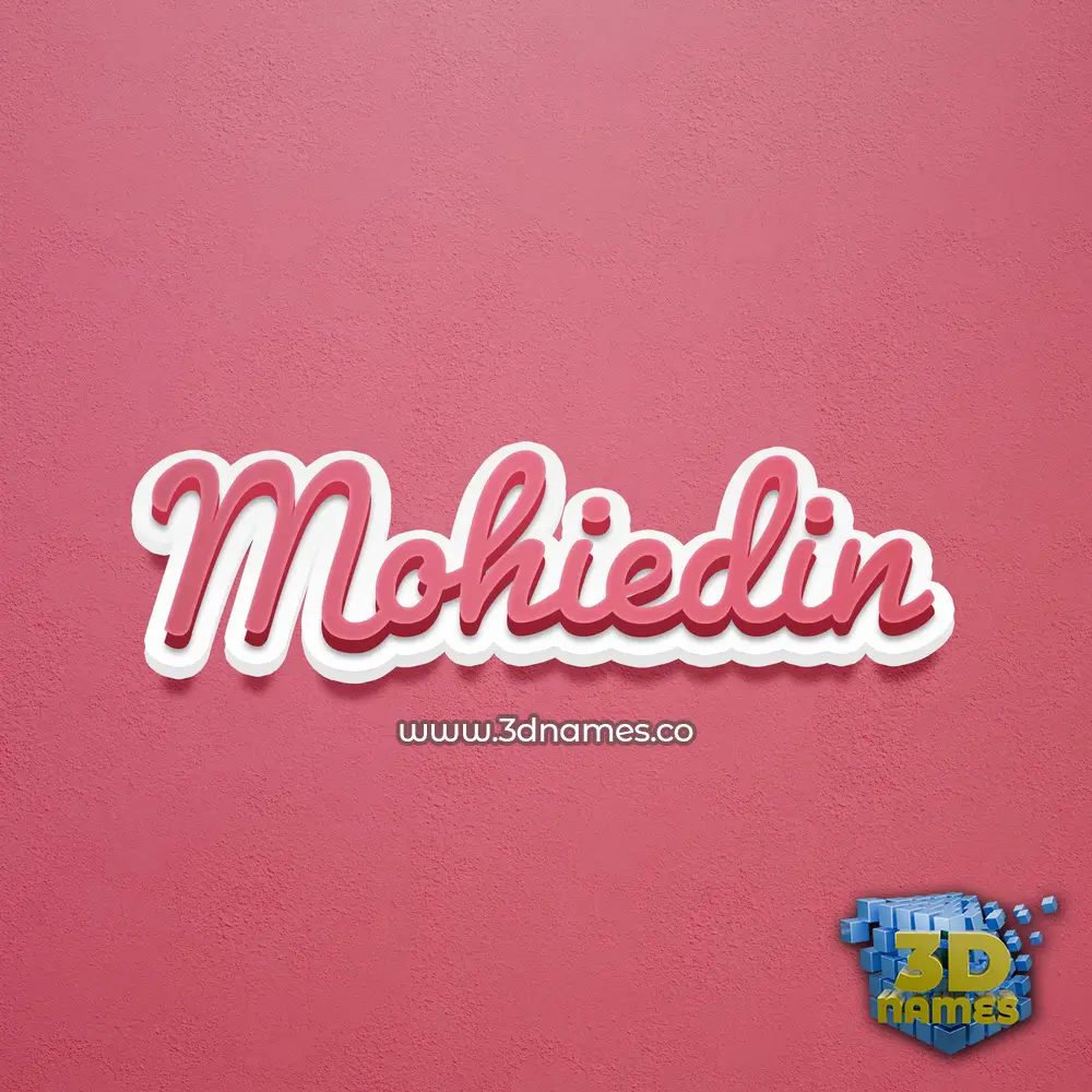 mohiedin in Red Scribble style - 3D name wallpaper