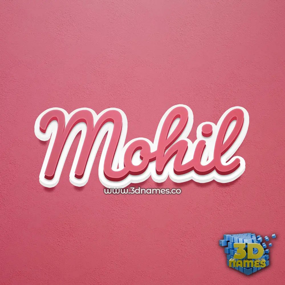 mohil in Red Scribble style - 3D name wallpaper
