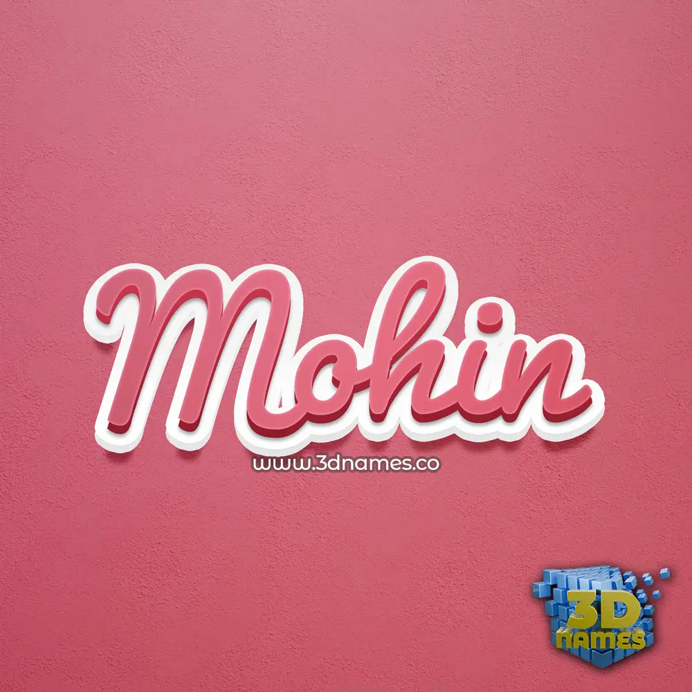 mohin in Red Scribble style - 3D name wallpaper