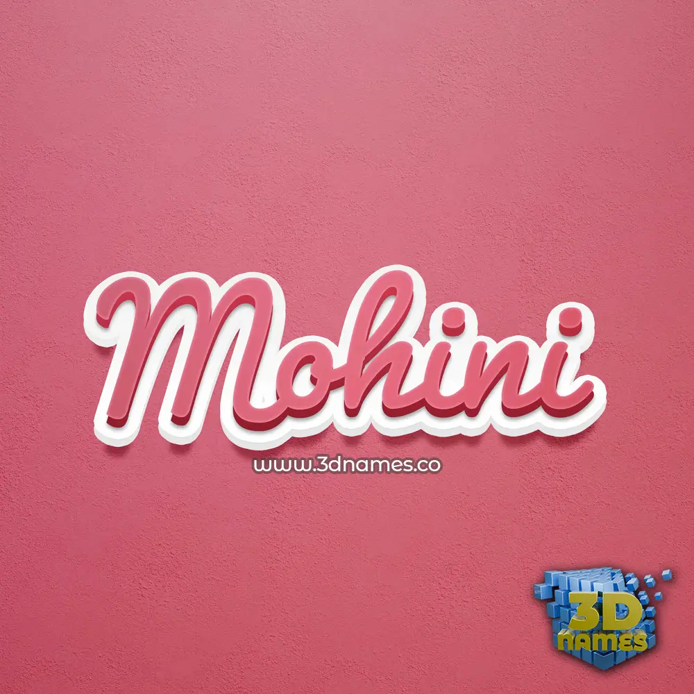 mohini in Red Scribble style - 3D name wallpaper