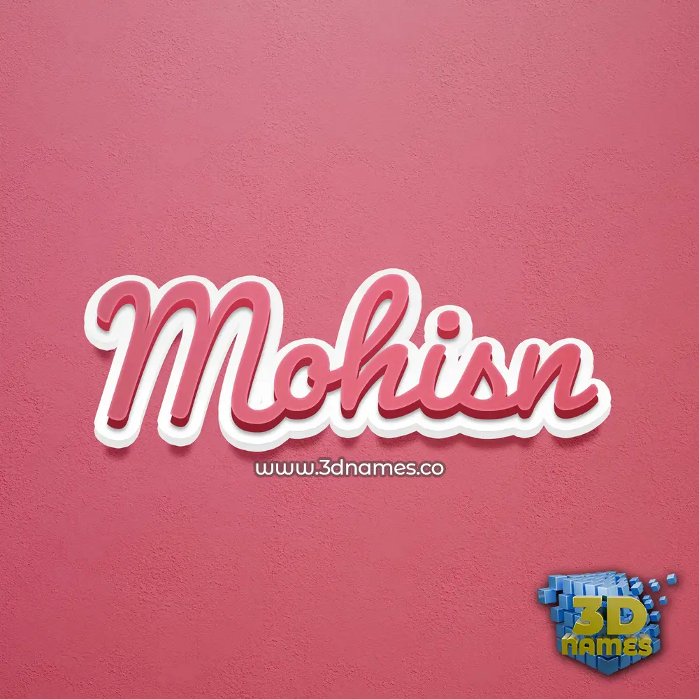 mohisn in Red Scribble style - 3D name wallpaper