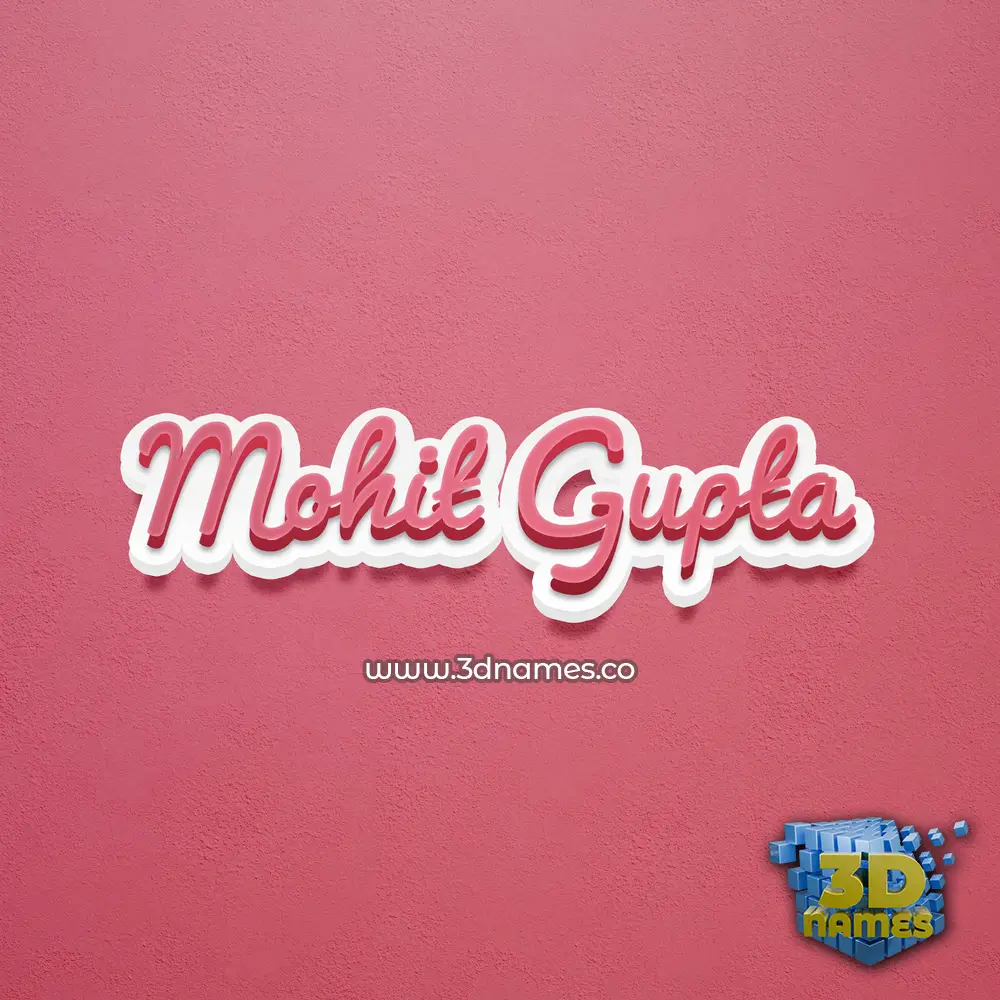 mohit gupta in Red Scribble style - 3D name wallpaper