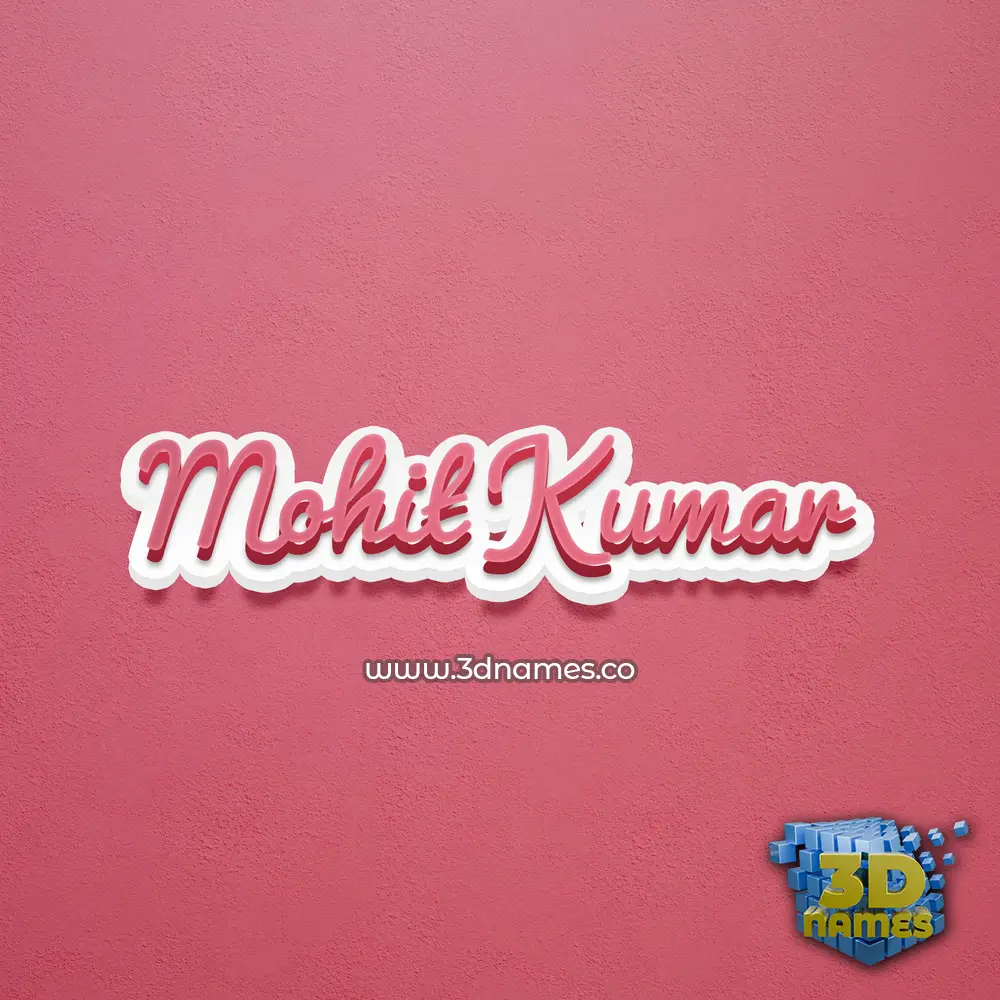 mohit kumar in Red Scribble style - 3D name wallpaper
