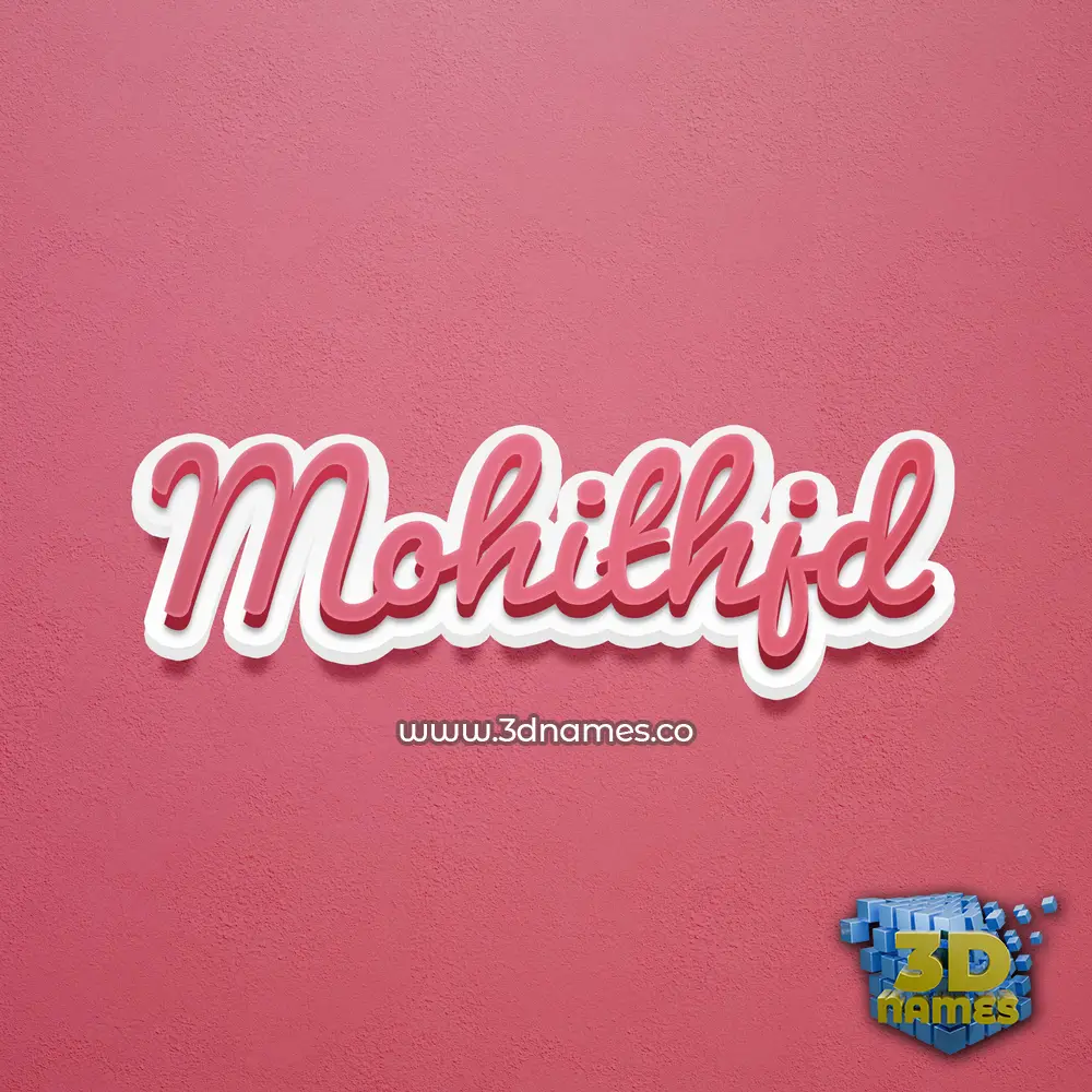 mohithjd in Red Scribble style - 3D name wallpaper