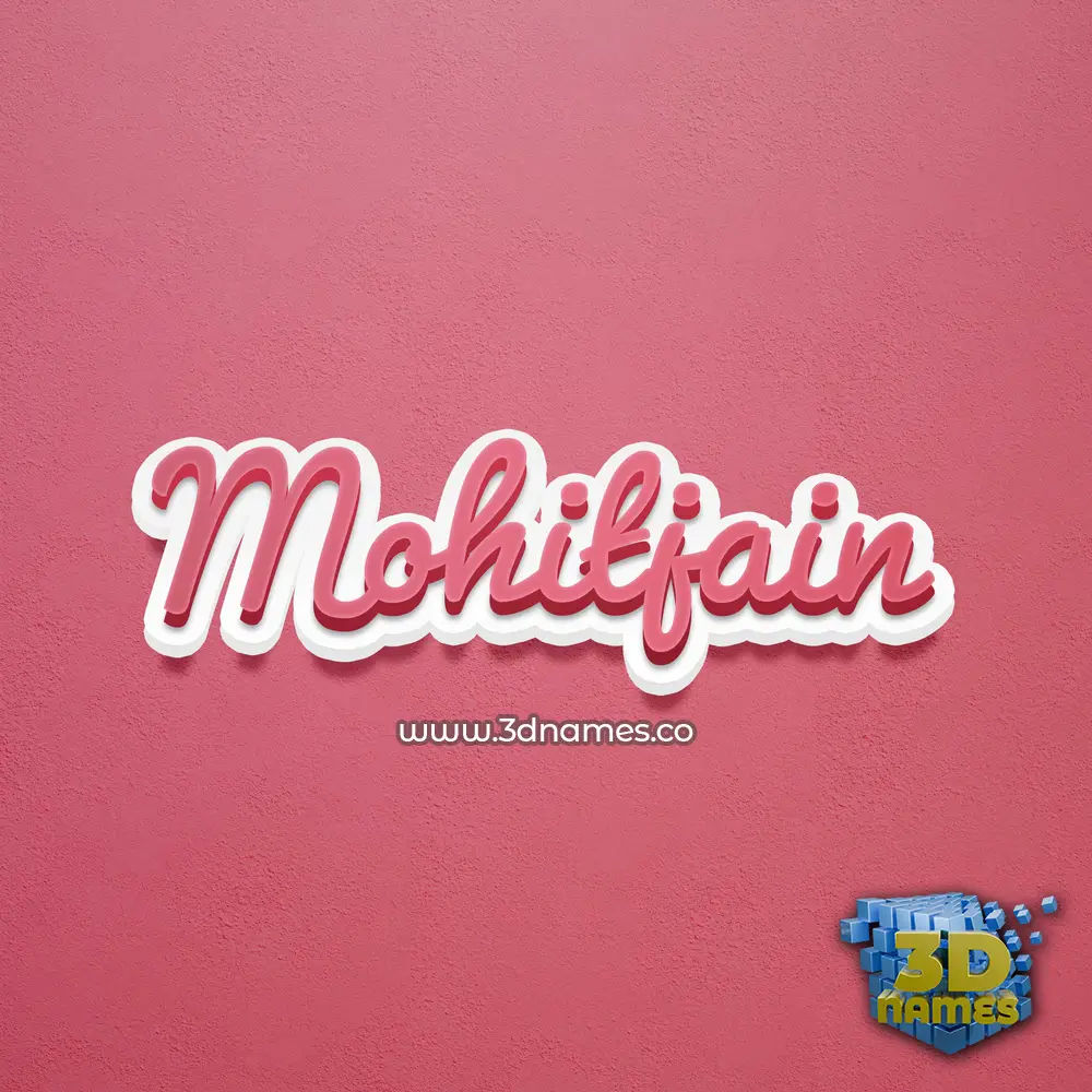 mohitjain in Red Scribble style - 3D name wallpaper