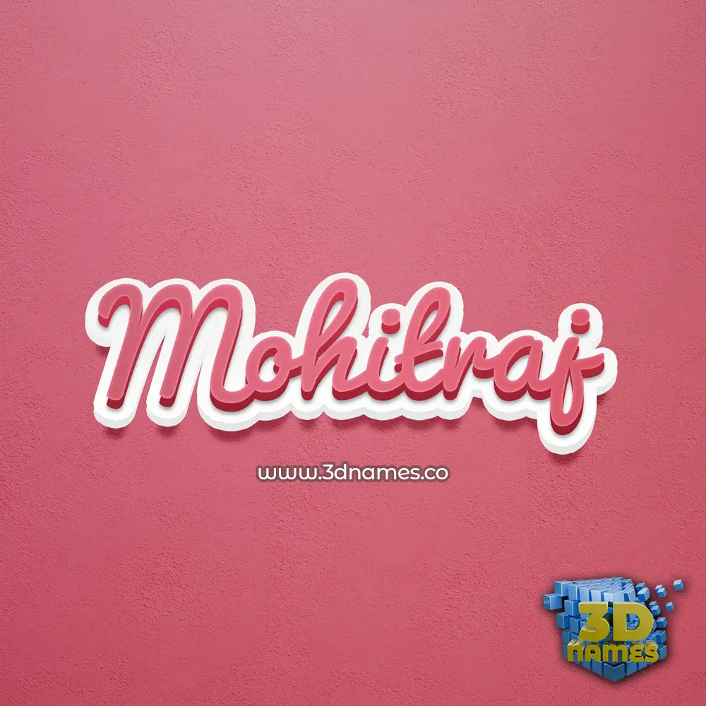 mohitraj in Red Scribble style - 3D name wallpaper