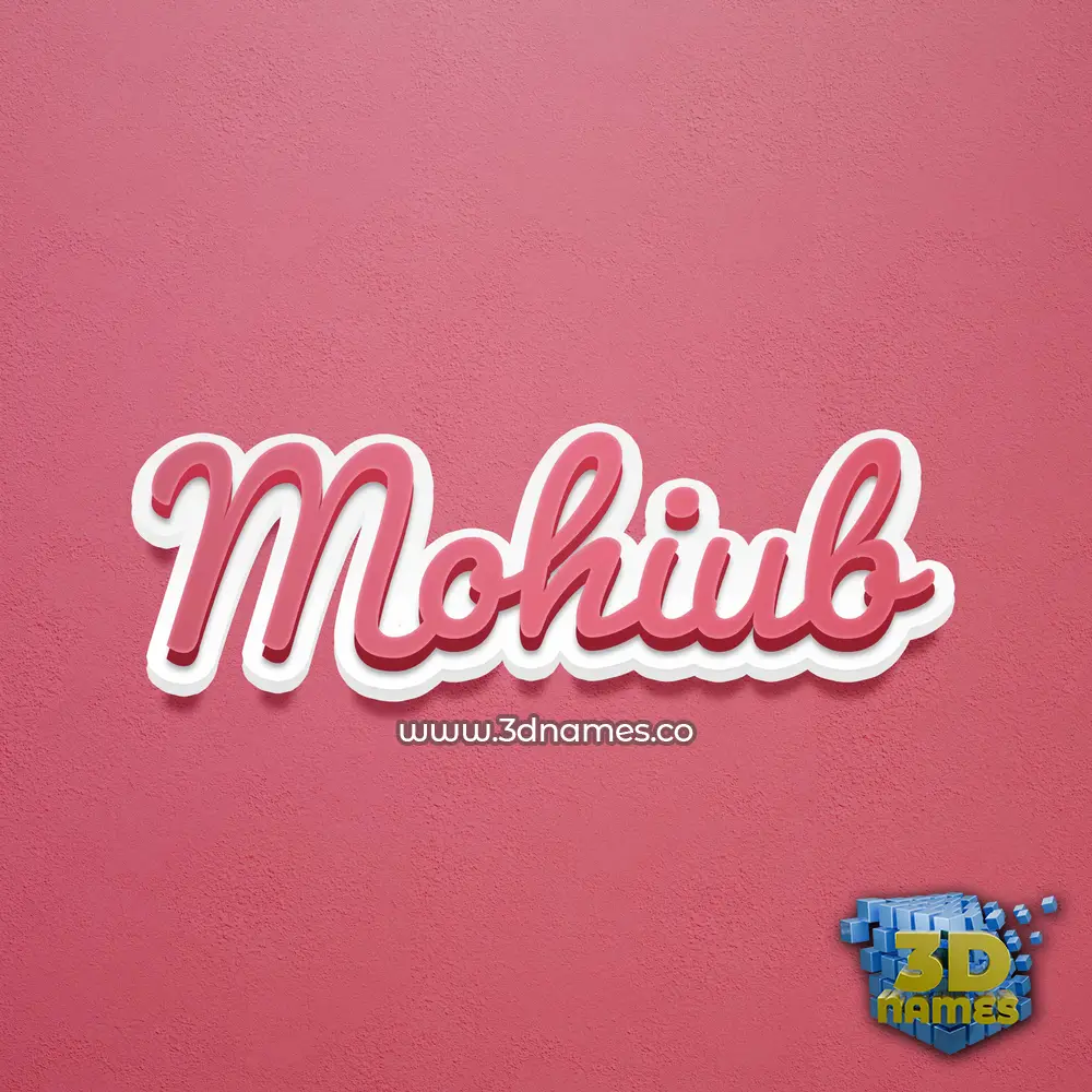 mohiub in Red Scribble style - 3D name wallpaper