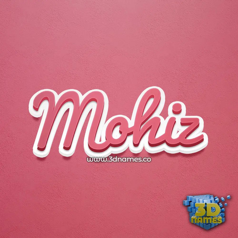 mohiz in Red Scribble style - 3D name wallpaper