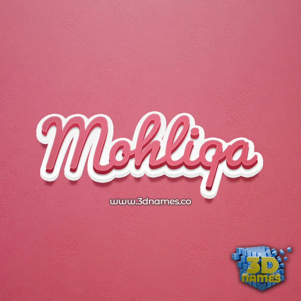 mohliqa in Red Scribble style - 3D name wallpaper