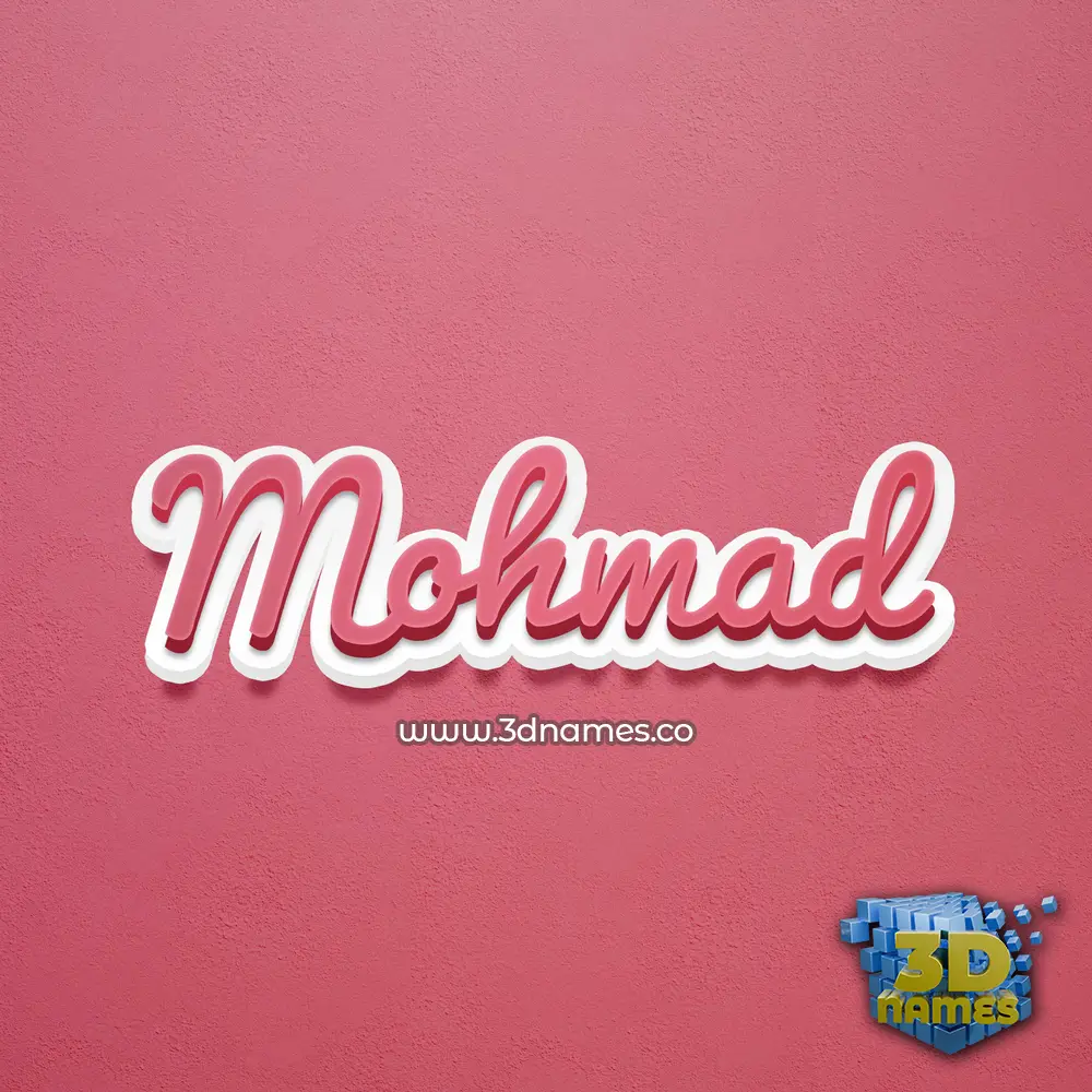 mohmad in Red Scribble style - 3D name wallpaper