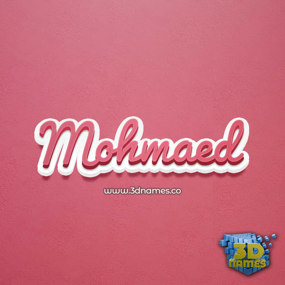 mohmaed in Red Scribble style - 3D name wallpaper