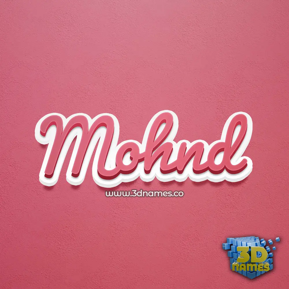mohnd in Red Scribble style - 3D name wallpaper