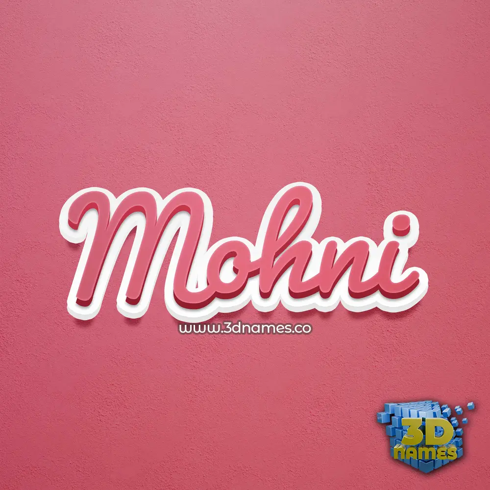 mohni in Red Scribble style - 3D name wallpaper