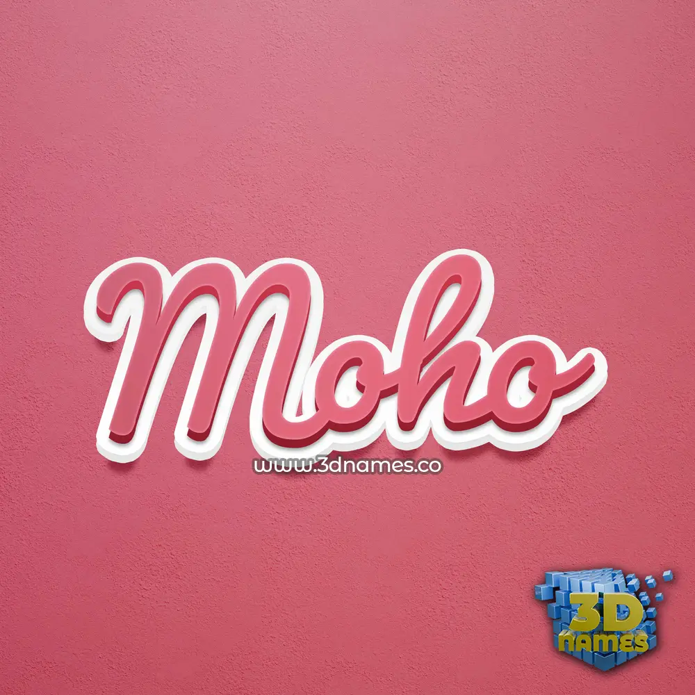 moho in Red Scribble style - 3D name wallpaper