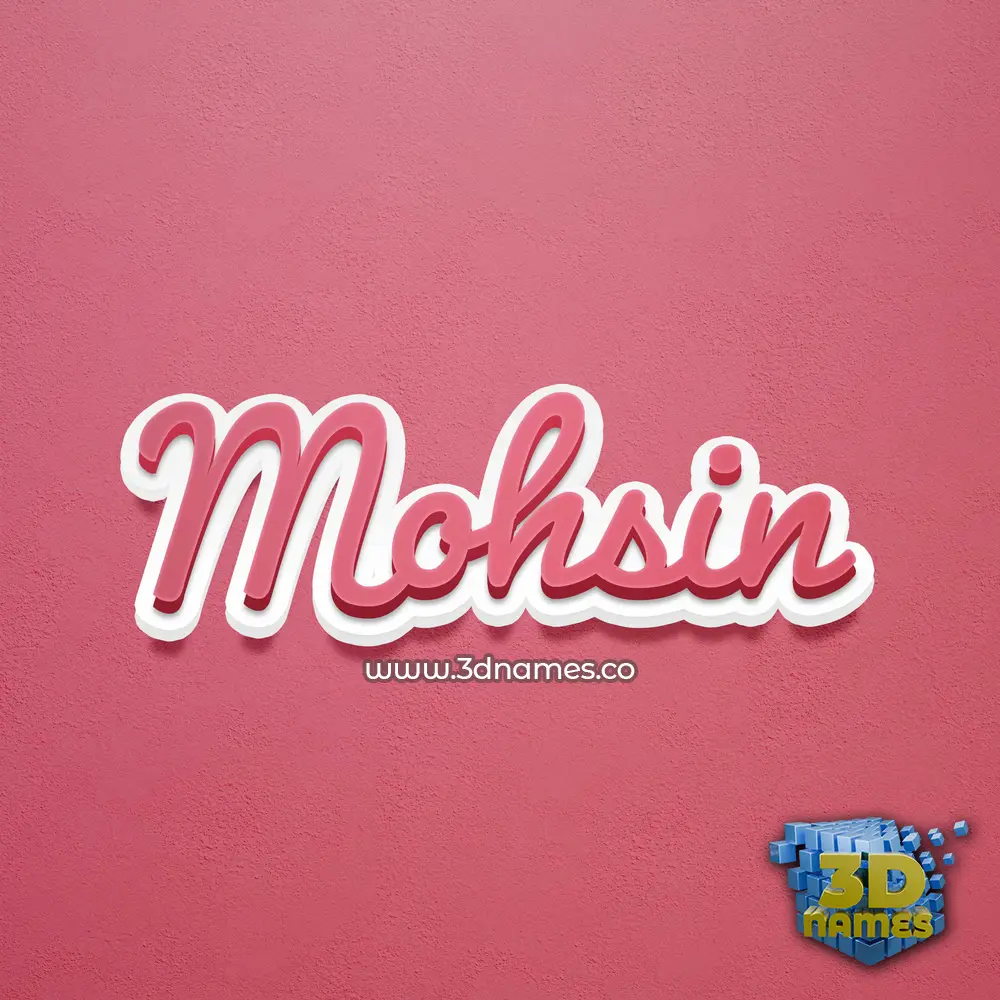 mohsin in Red Scribble style - 3D name wallpaper