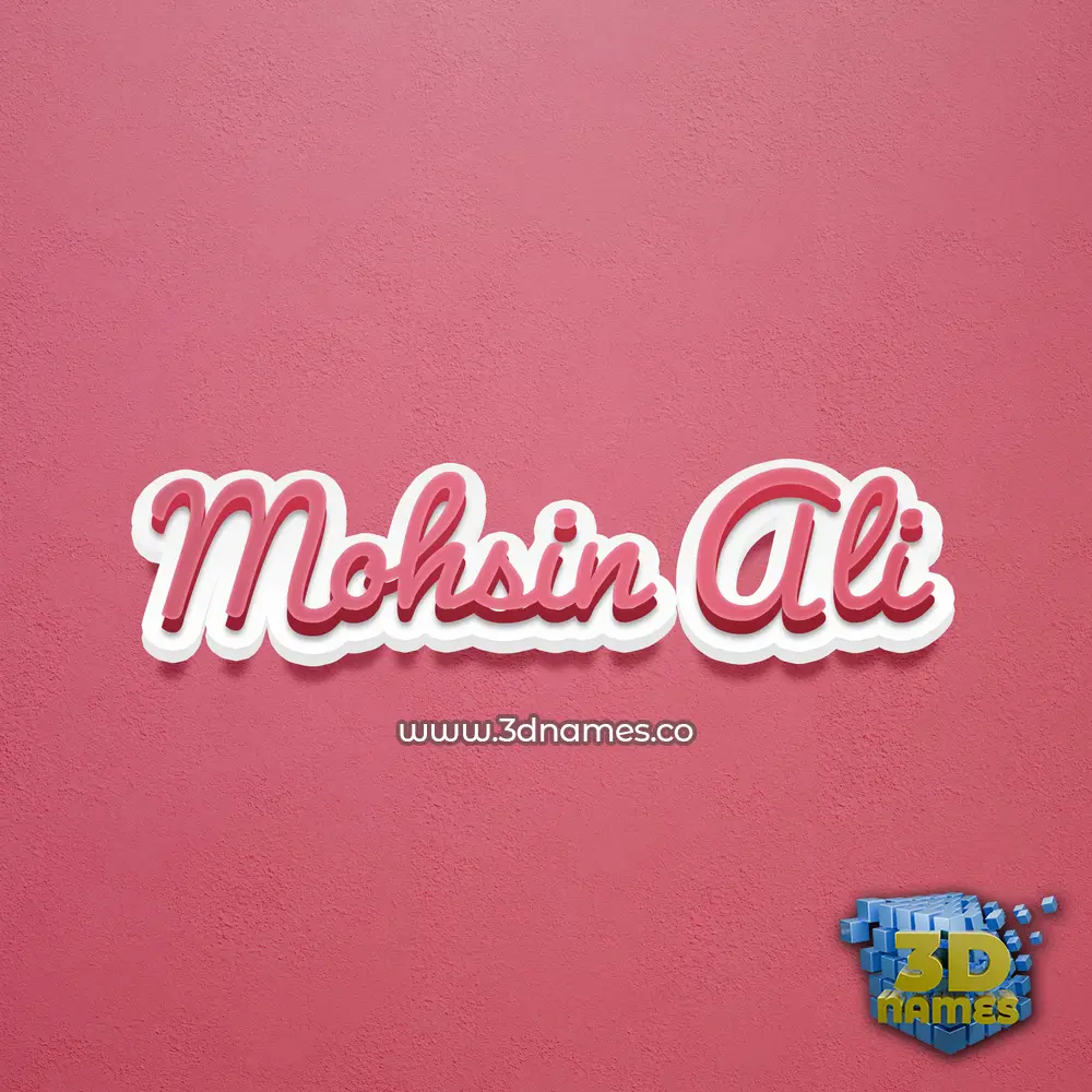mohsin ali in Red Scribble style - 3D name wallpaper