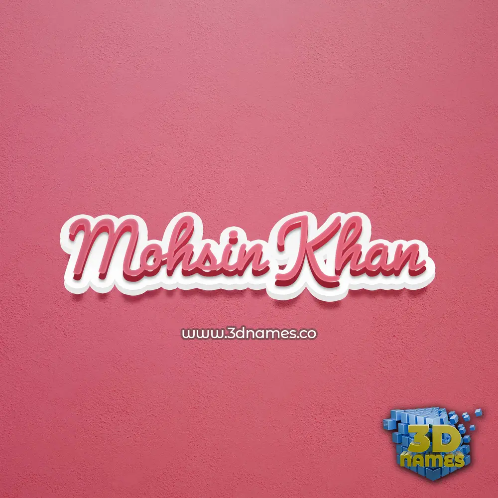 mohsin khan in Red Scribble style - 3D name wallpaper