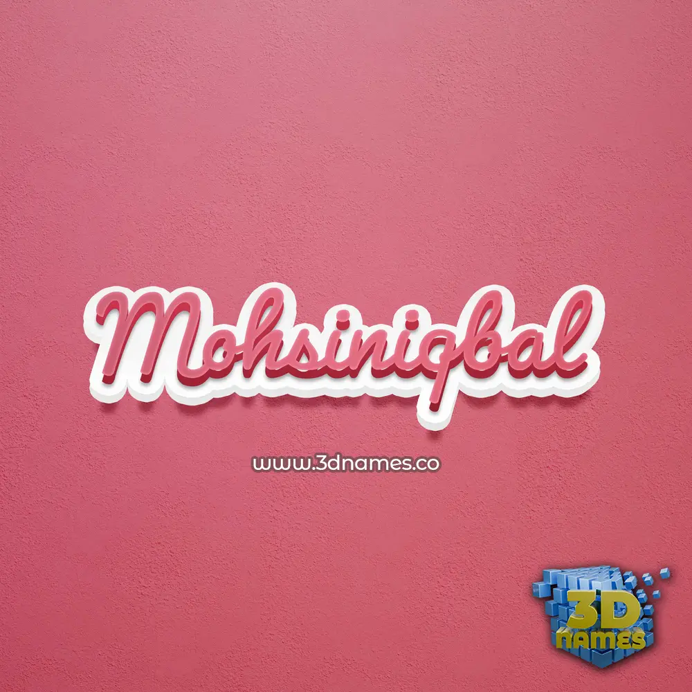 mohsiniqbal in Red Scribble style - 3D name wallpaper