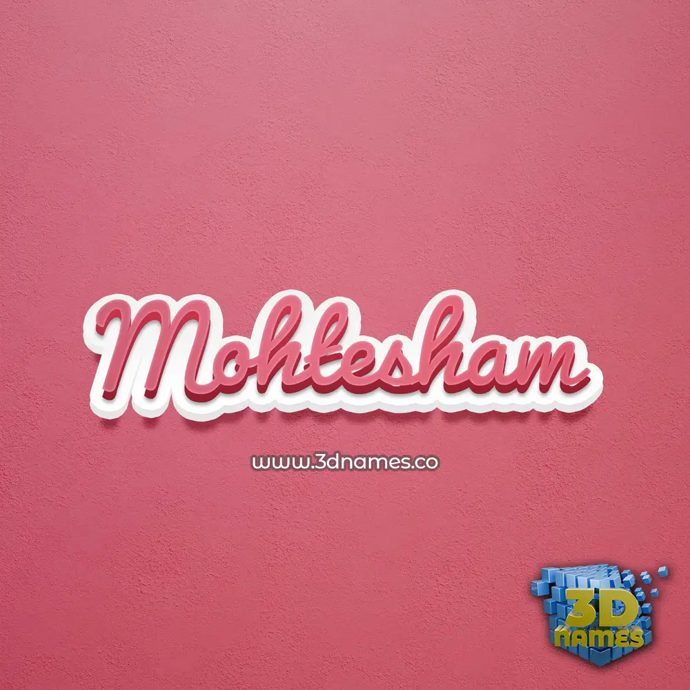 mohtesham in Red Scribble style - 3D name wallpaper