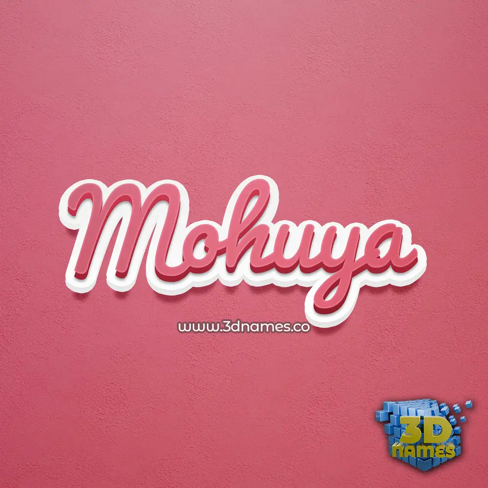 mohuya in Red Scribble style - 3D name wallpaper