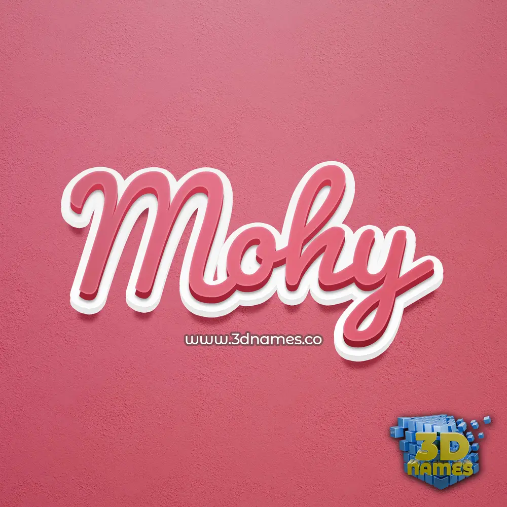 mohy in Red Scribble style - 3D name wallpaper