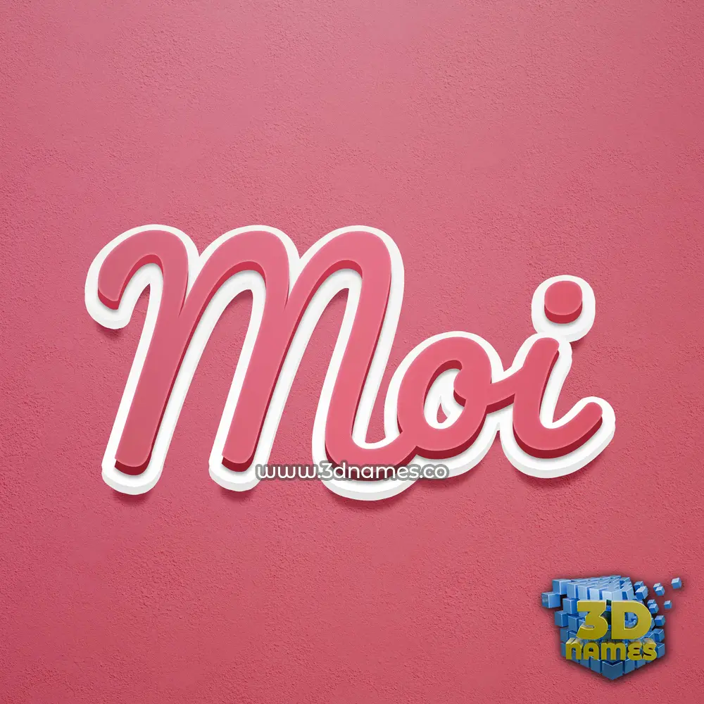 moi in Red Scribble style - 3D name wallpaper