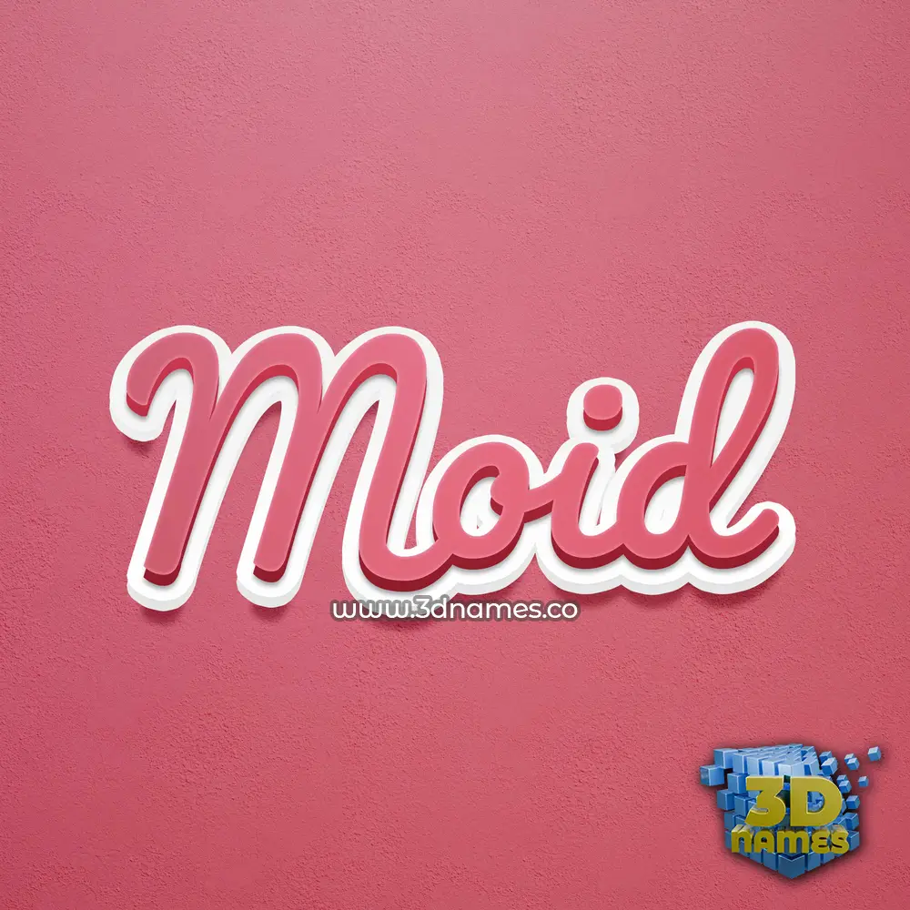 moid in Red Scribble style - 3D name wallpaper