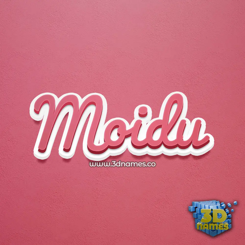 moidu in Red Scribble style - 3D name wallpaper