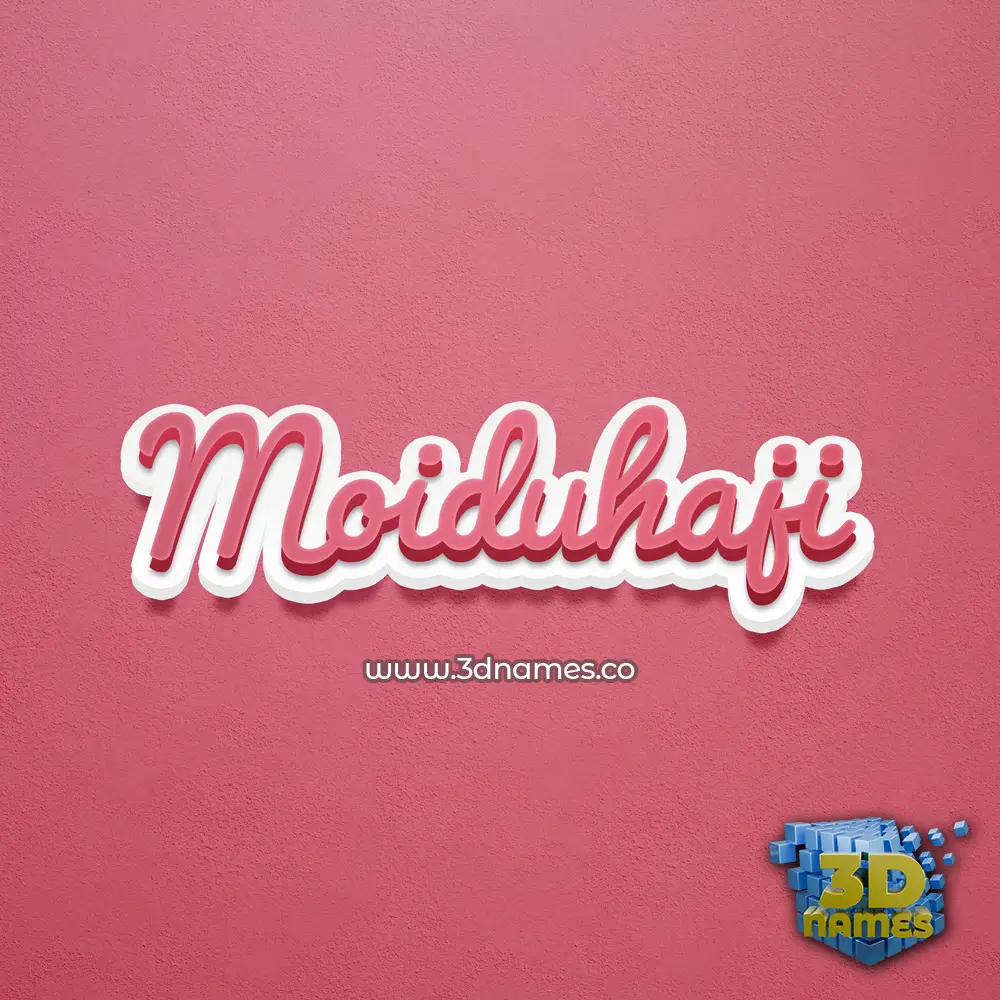 moiduhaji in Red Scribble style - 3D name wallpaper