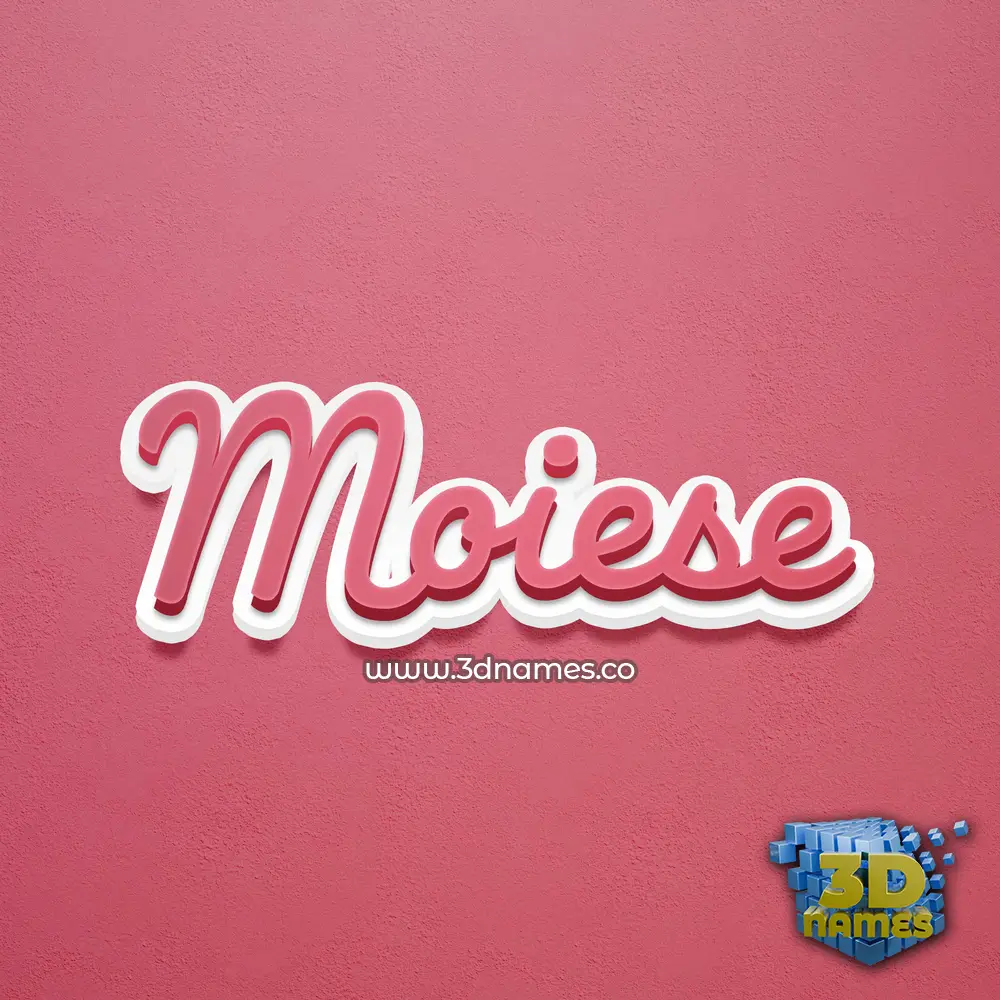 moiese in Red Scribble style - 3D name wallpaper