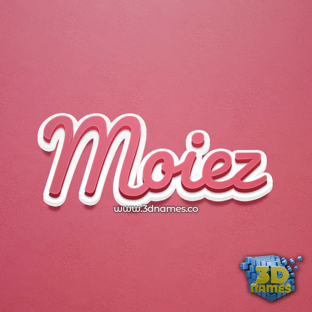 moiez in Red Scribble style - 3D name wallpaper