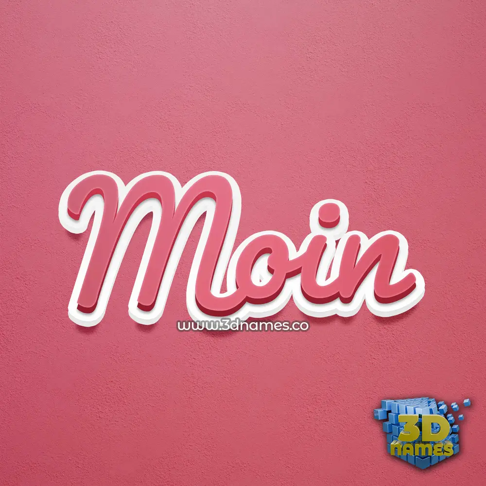moin in Red Scribble style - 3D name wallpaper