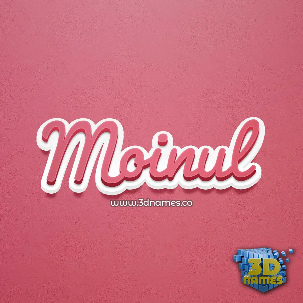 moinul in Red Scribble style - 3D name wallpaper