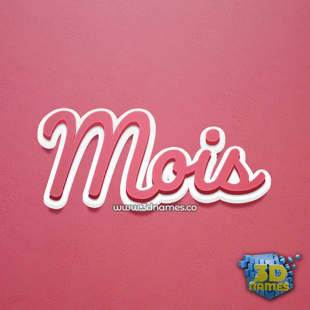 mois in Red Scribble style - 3D name wallpaper