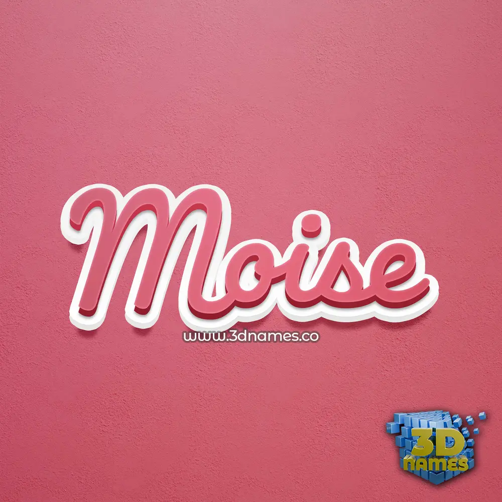 moise in Red Scribble style - 3D name wallpaper