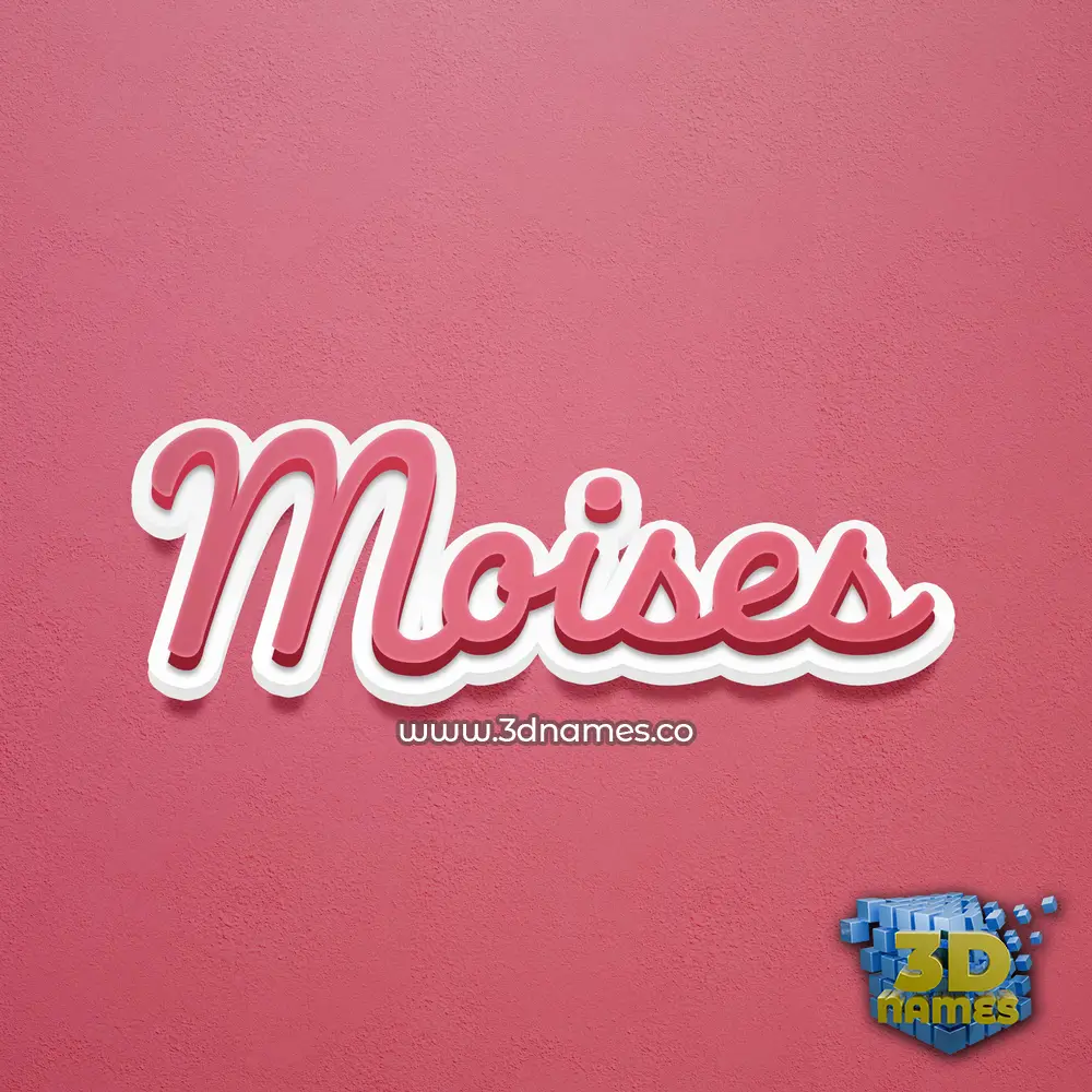 moises in Red Scribble style - 3D name wallpaper