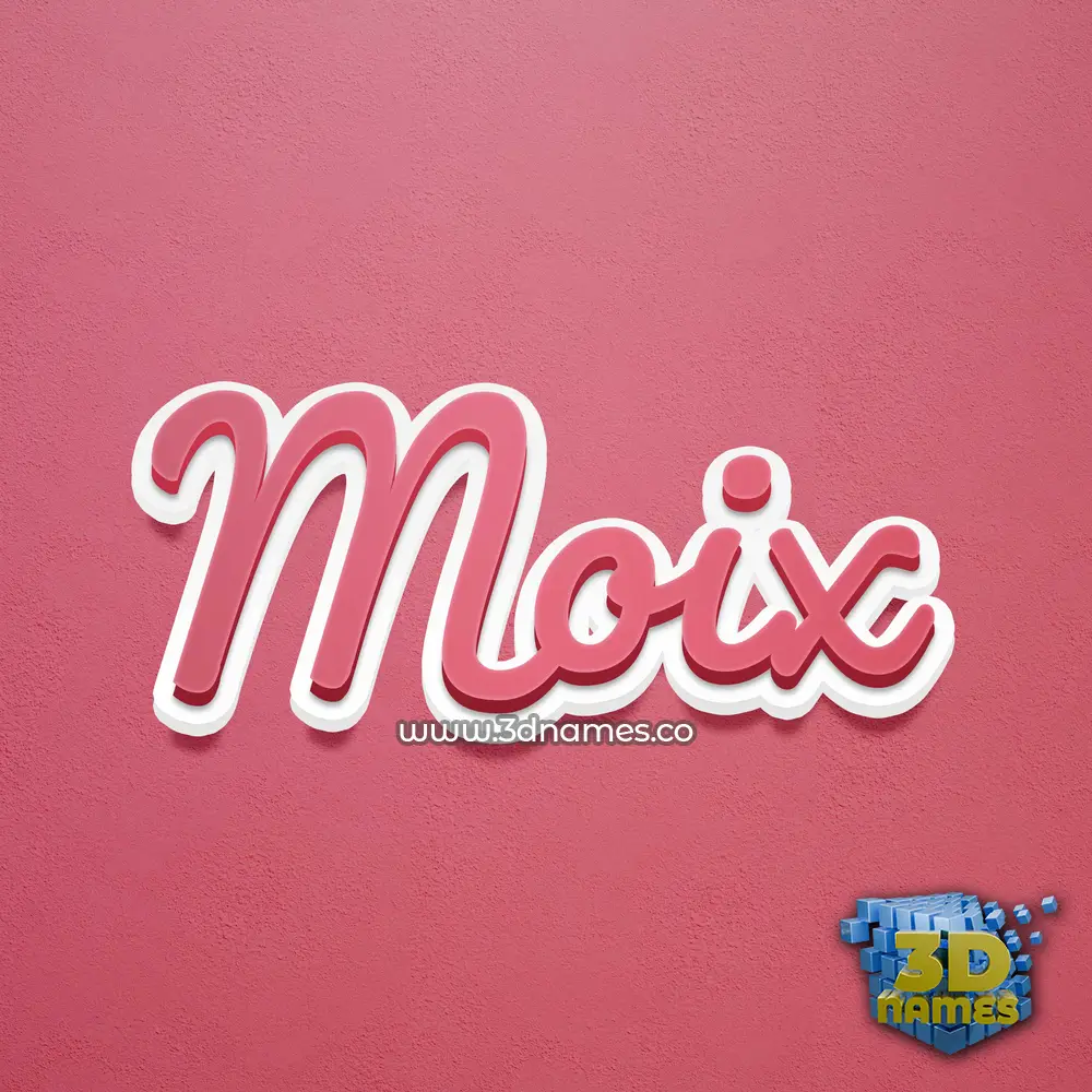 moix in Red Scribble style - 3D name wallpaper