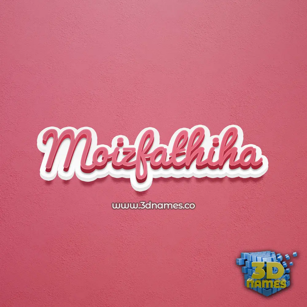 moizfathiha in Red Scribble style - 3D name wallpaper