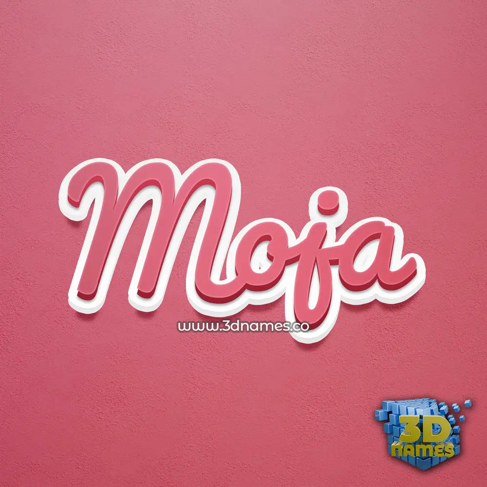 moja in Red Scribble style - 3D name wallpaper