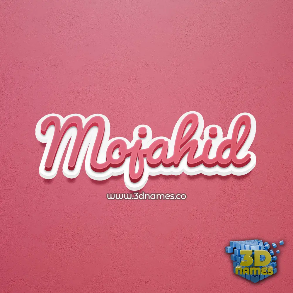 mojahid in Red Scribble style - 3D name wallpaper